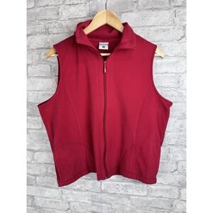 Columbia Red Lightweight Thin Vest Full Zip Pockets Women's Size‎ Large